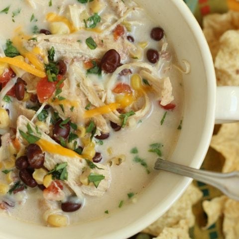 Instant Pot Creamy Chicken Tortilla Soup - A comforting creamy chicken soup recipe made easy using an instant pot.