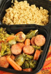 Easy Sheet Pan Sausage and Veggies over Quinoa