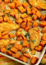 Sheet Pan Sweet and Spicy Chicken and Sweet Potatoes