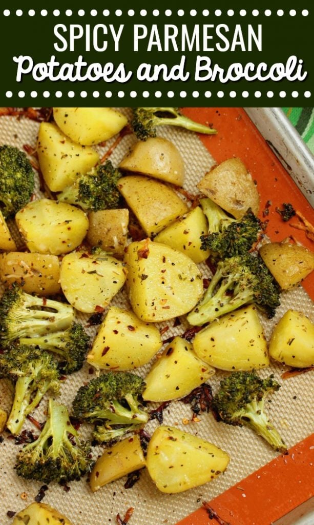 Spicy Parmesan Potatoes and Broccoli - An EASY and healthy side dish recipe filled with flavor.  