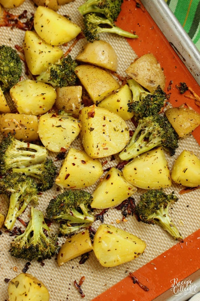 Spicy Parmesan Potatoes and Broccoli - An EASY and healthy side dish recipe filled with flavor.  