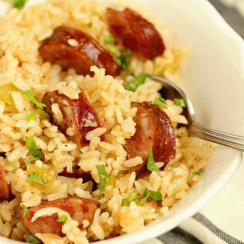 Simple Instant Pot Jambalaya - An easy weeknight version of the classic Cajun jambalaya recipe.  Only a little time and a few ingredients to this Cajun dish!