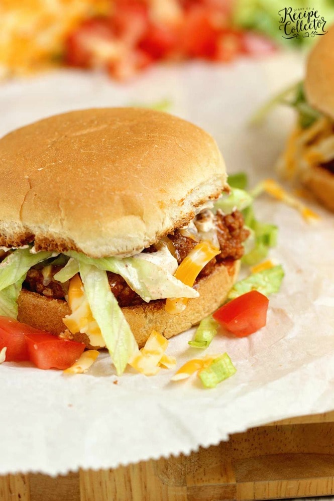 Taco Sloppy Joes - A 20 minute dinner recipe perfect for your next Taco night! Taco Sloppy Joes are a nice change up and full of flavor.