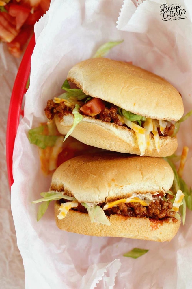 Taco Sloppy Joes - A 20 minute dinner recipe perfect for your next Taco night! Taco Sloppy Joes are a nice change up and full of flavor.