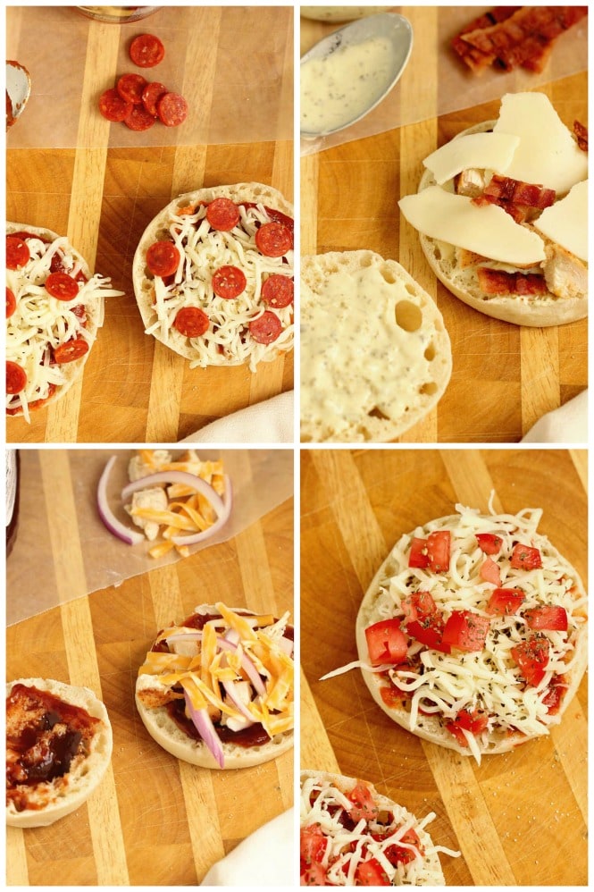 English Muffin Pizzas - This little recipe has many combinations to make the most wonderful little pizza snacks on the planet.  Find your favorite and be sure to check out the video!