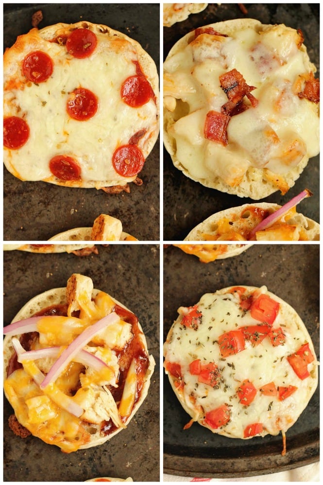 English Muffin Pizzas - This little recipe has many combinations to make the most wonderful little pizza snacks on the planet.  Find your favorite and be sure to check out the video!