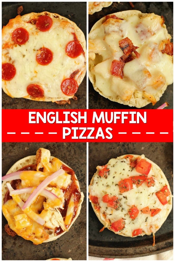 English Muffin Pizzas - This little recipe has many combinations to make the most wonderful little pizza snacks on the planet.  Find your favorite and be sure to check out the video!