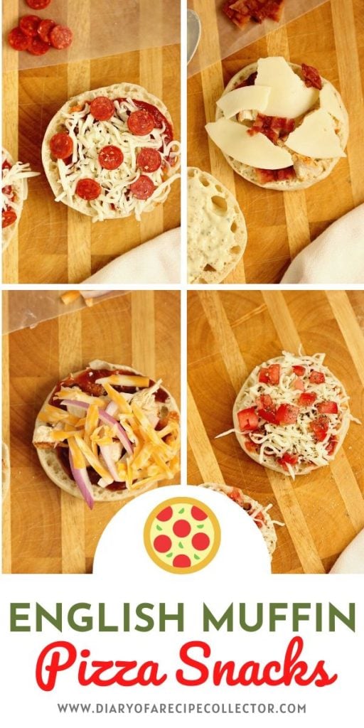 English Muffin Pizzas - This little recipe has many combinations to make the most wonderful little pizza snacks on the planet.  Find your favorite and be sure to check out the video!