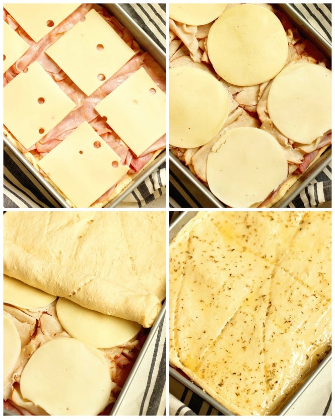 Ham, Turkey, and Cheese Crescent Squares - This makes a great appetizer for parties and is a great little snack or lunch idea.  It all starts with a few simple ingredients.