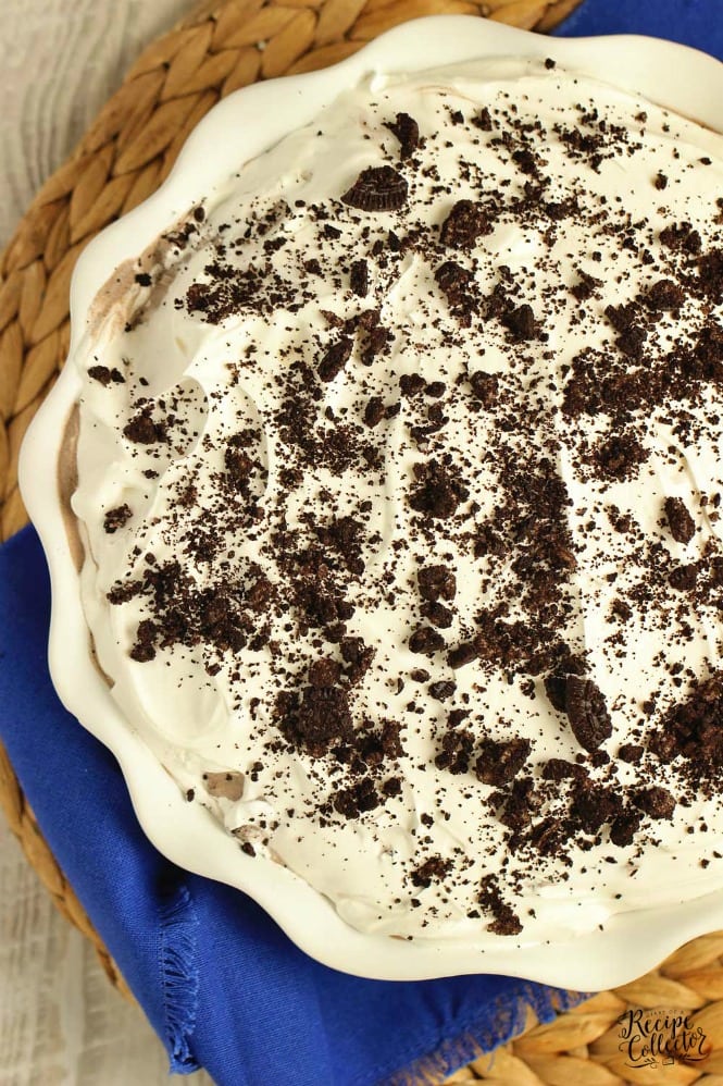 Chocolate Oreo Ice Cream Pie - An easy homemade chocolate oreo ice cream recipe turned into a yummy easy treat! 