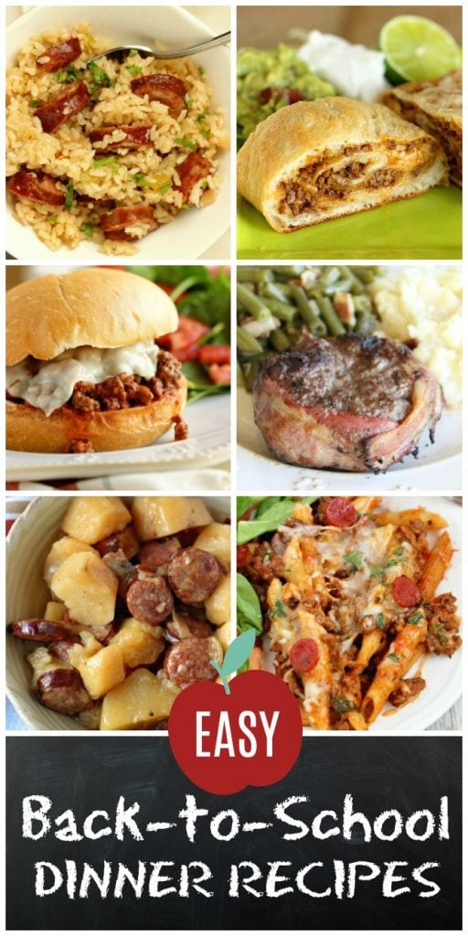 Easy Back-to-School Dinner Recipes - Here are some great meal plan ideas for those very busy weeknights.  All of these recipes are very time-saving and kid-friendly!