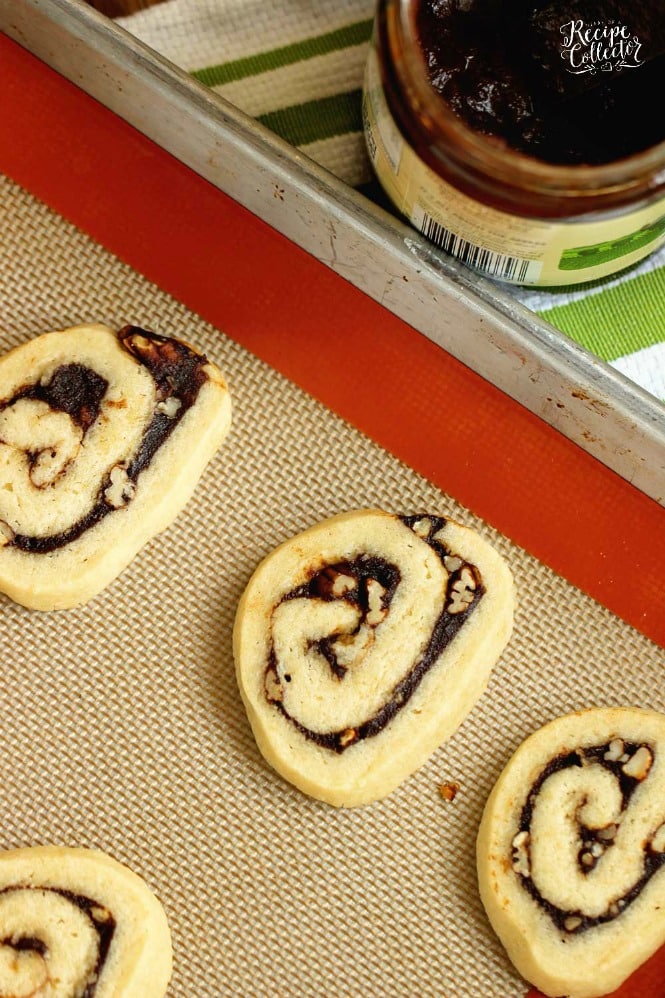 Apple Butter Cinnamon Swirl Cookies - A perfect Fall cookie recipe with an easy homemade dough and a cinnamon sugar apple butter filling.