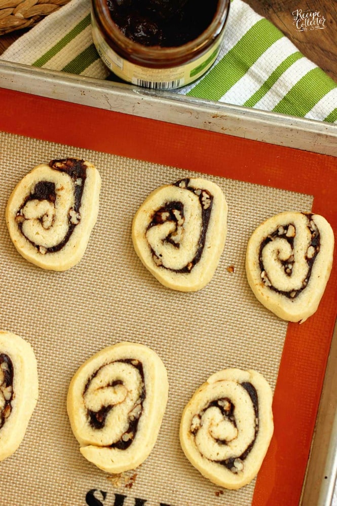 Apple Butter Cinnamon Swirl Cookies - A perfect Fall cookie recipe with an easy homemade dough and a cinnamon sugar apple butter filling.