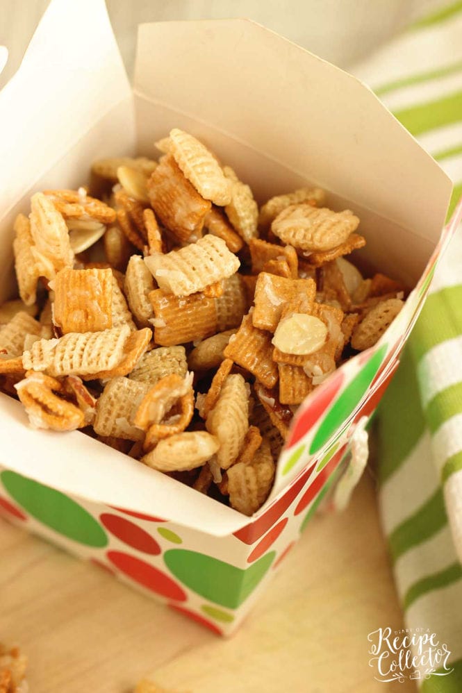 Christmas Crunch - Get ready for some serious snacking!  This sweet snack mix will be a hit!  It's wonderfully addicting and perfect for an appetizer and even a gift!