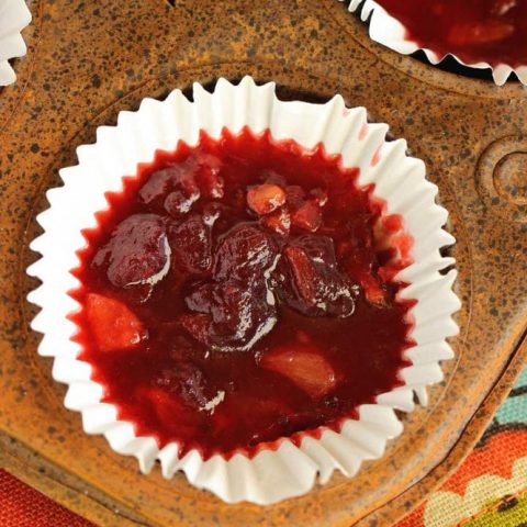 Cranberry Cups - The perfect way to make cranberry sauce pleasing for everyone!  This recipe uses strawberry jello and crushed pineapple to create a wonderful cranberry fruit salad in a muffin cup.  These are great for individual servings! 