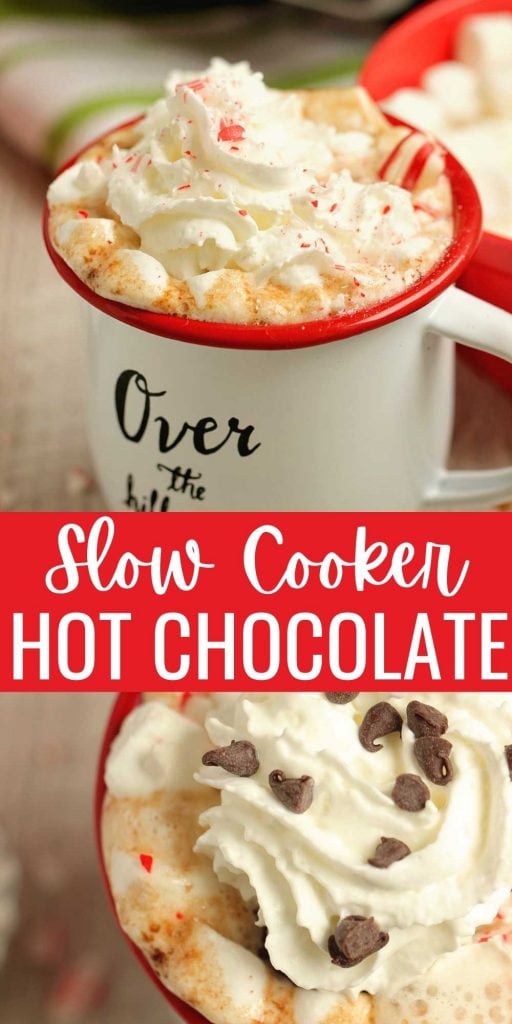 Slow Cooker Hot Chocolate - An old-fashioned hot chocolate recipe perfect for the holidays and so easy to make in the slow cooker!