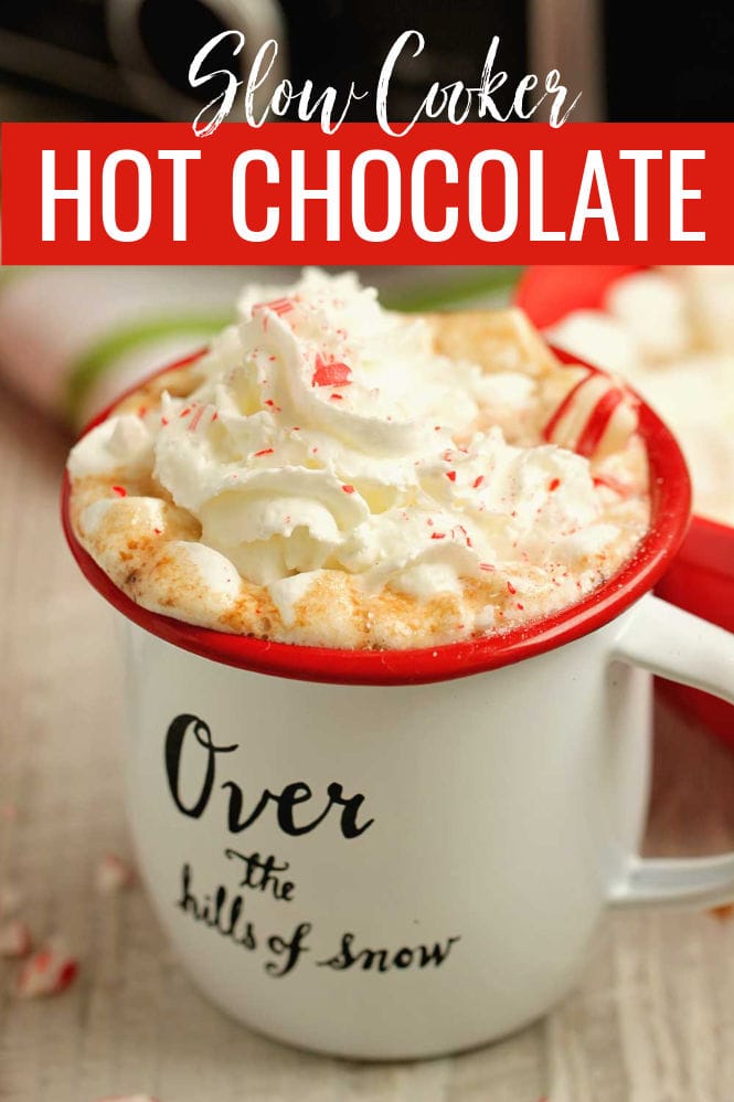 Slow Cooker Hot Chocolate - An old-fashioned hot chocolate recipe perfect for the holidays and so easy to make in the slow cooker!