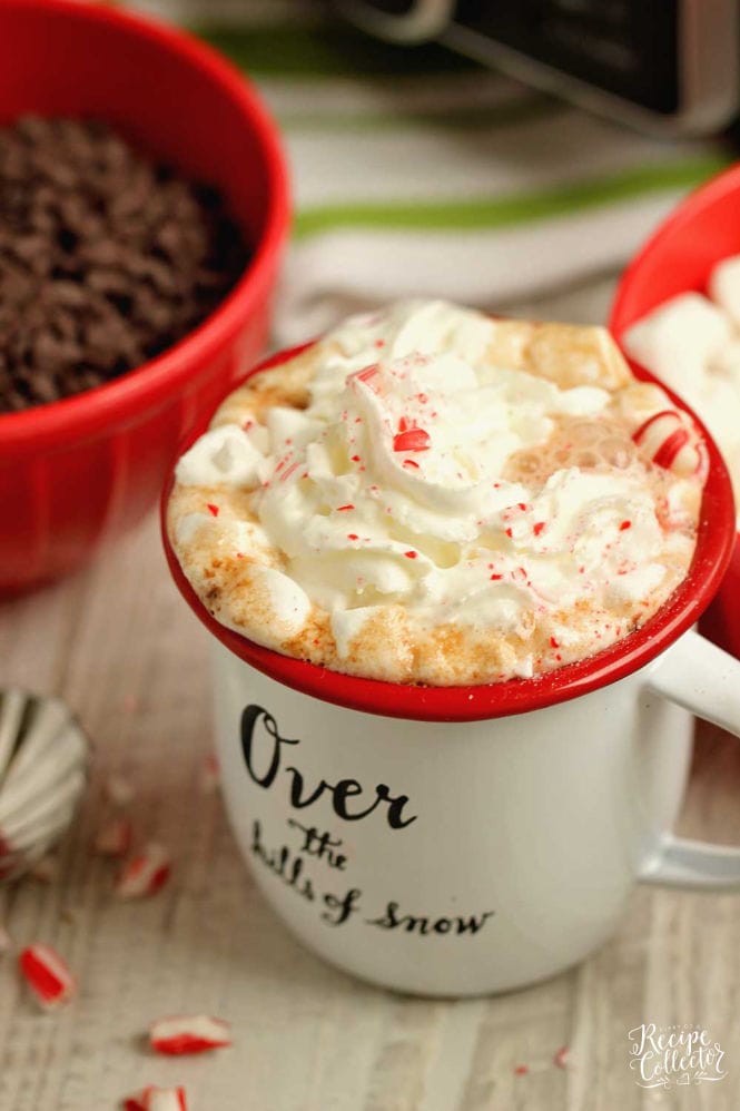 Slow Cooker Hot Chocolate - An old-fashioned hot chocolate recipe perfect for the holidays and so easy to make in the slow cooker!