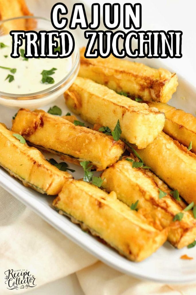 Cajun Fried Zucchini - This easy recipe uses one bowl to prep a delicious cold water Cajun batter.  Serve them warm with your favorite ranch dressing!