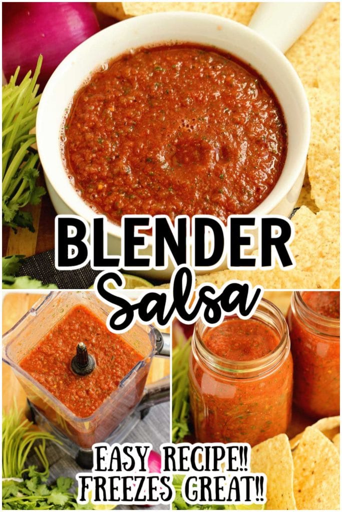 Easy Blender Salsa Recipe - This restaurant-style salsa recipe is so quick and easy and only takes 10 minutes to make!
