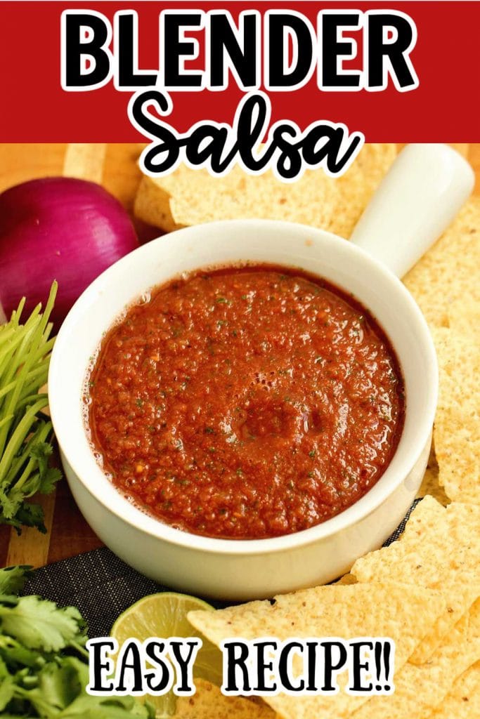 Easy Blender Salsa Recipe - This restaurant-style salsa recipe is so quick and easy and only takes 10 minutes to make!