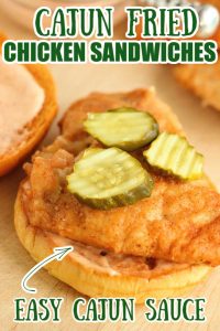 Easy Cajun Fried Chicken Sandwiches - These little chicken sandwiches are a winner chicken dinner for sure!  They are easy to prep and come with a delicious Cajun sauce!