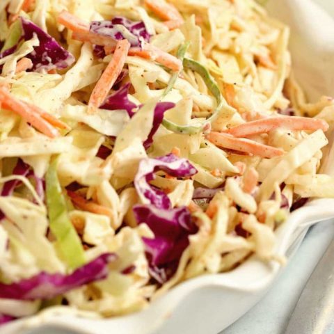 Easy Creole Coleslaw - This quick and easy coleslaw is packed with Cajun Creole flavors and only takes a few ingredients to make!