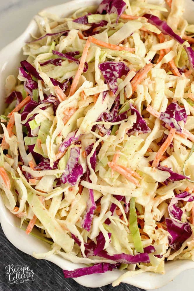 Easy Creole Coleslaw - This quick and easy coleslaw is packed with Cajun Creole flavors and only takes a few ingredients to make!