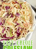 Easy Creole Coleslaw - This quick and easy coleslaw is packed with Cajun Creole flavors and only takes a few ingredients to make!