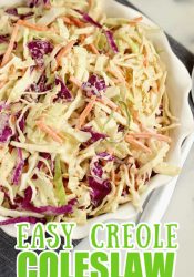 Easy Creole Coleslaw - This quick and easy coleslaw is packed with Cajun Creole flavors and only takes a few ingredients to make!
