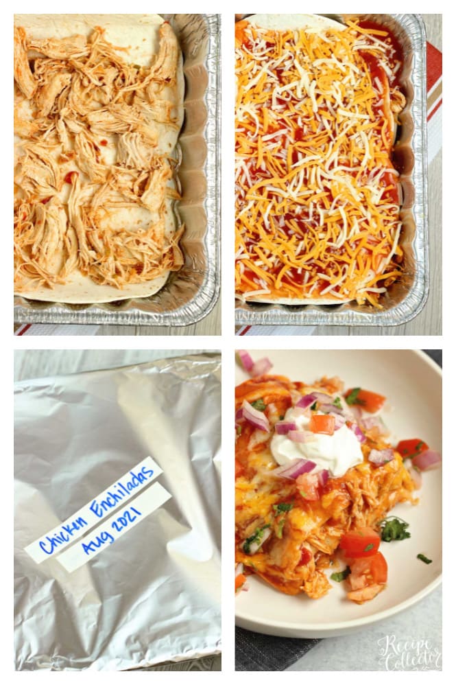 Make-Ahead Chicken Enchilada Stack - A quick and easy freezer-friendly recipe that is a perfect busy weeknights. 