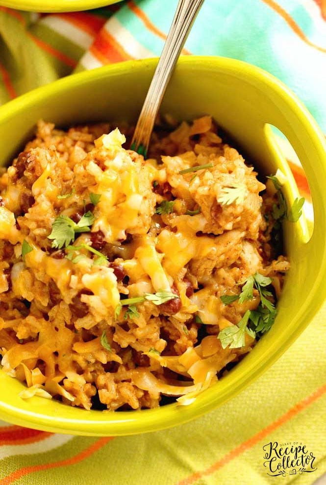 Instant Pot Mexican Chicken and Rice - An an easy all in one instant pot dinner recipe filled with chicken, rice, beans, spices and cheese.
