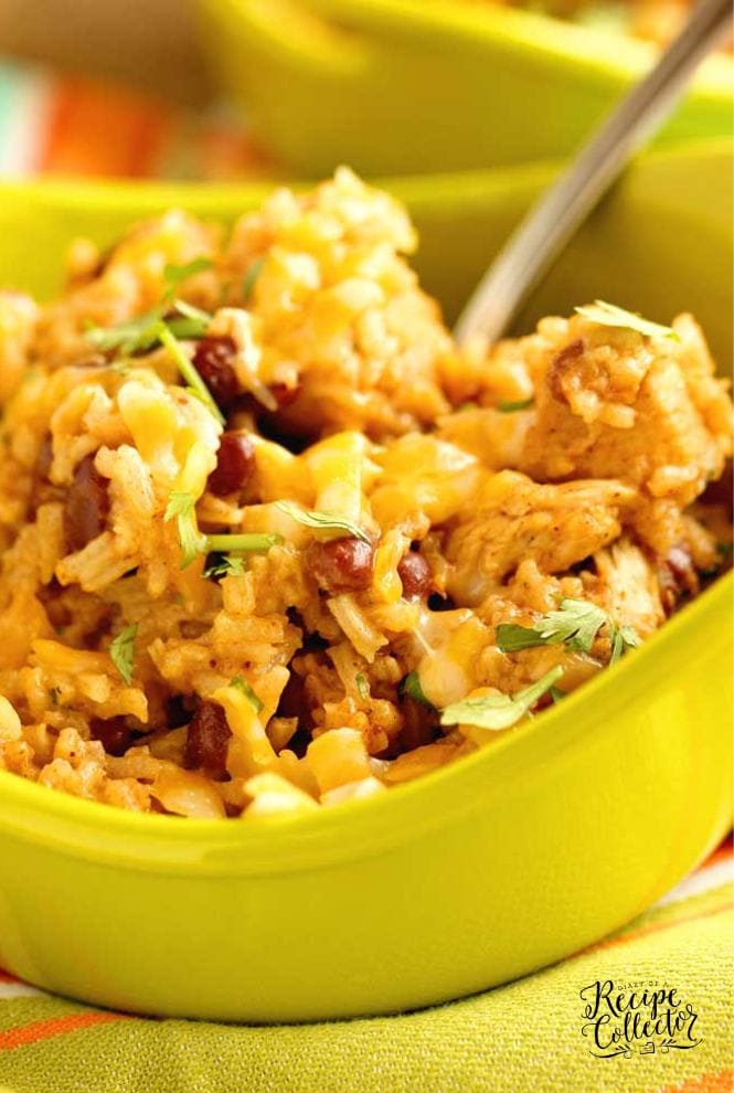 Instant Pot Mexican Chicken and Rice - An an easy all in one instant pot dinner recipe filled with chicken, rice, beans, spices and cheese.