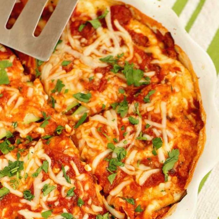 Skinny Turkey Lasagna - A low-carb, high protein, and low calorie dinner recipe! You won't even miss the pasta!