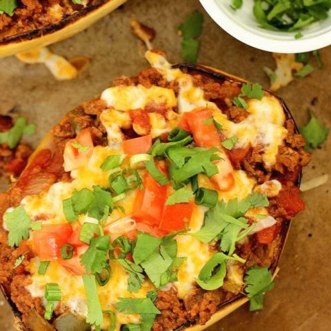 Taco Spaghetti Squash - Enjoy your taco spaghetti night with this low-carb, keto-friendly, lean and green recipe!  