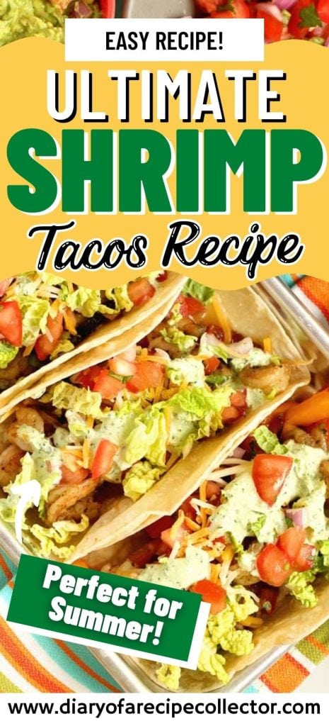 Ultimate Shrimp Tacos - Seasoned shrimp sauteed with peppers, and onions wrapped in a tortilla and topped with pico de gallo, cilantro dip, cheese, and napa cabbage.