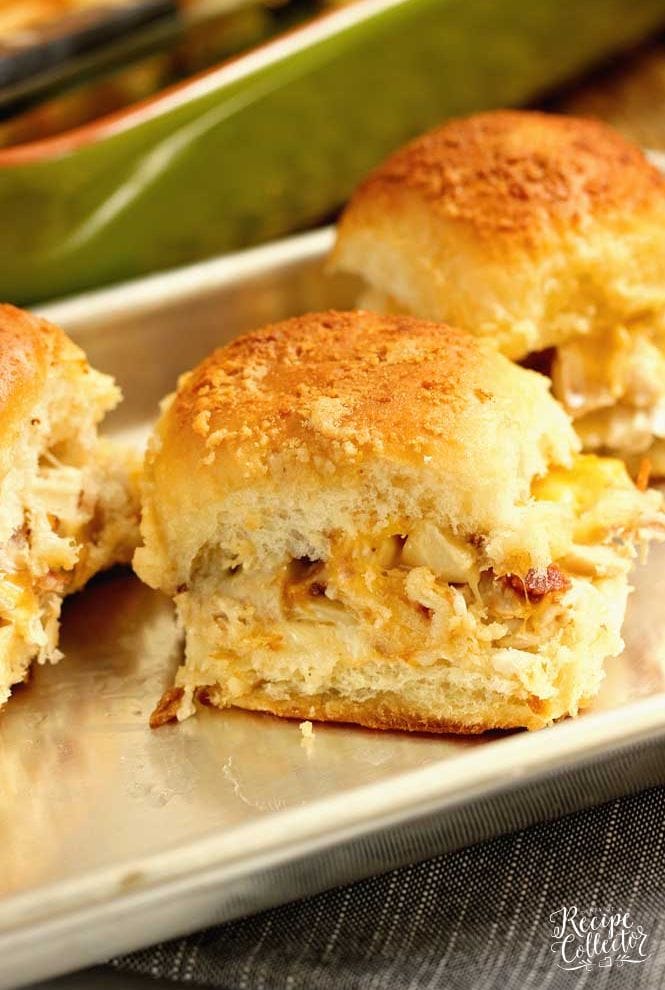 These Balsamic Chicken Bacon Sliders are full of flavor! They are filled with roasted garlic, chicken, bacon, balsamic, and Colby Jack cheese and topped with a Parmesan garlic butter sauce!