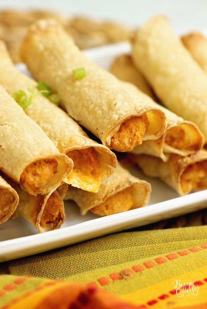 Easy Homemade Chicken Taco Taquitos make a fun snack or lunch idea! They are easy to make ahead and freeze! Perfect for busy school days!