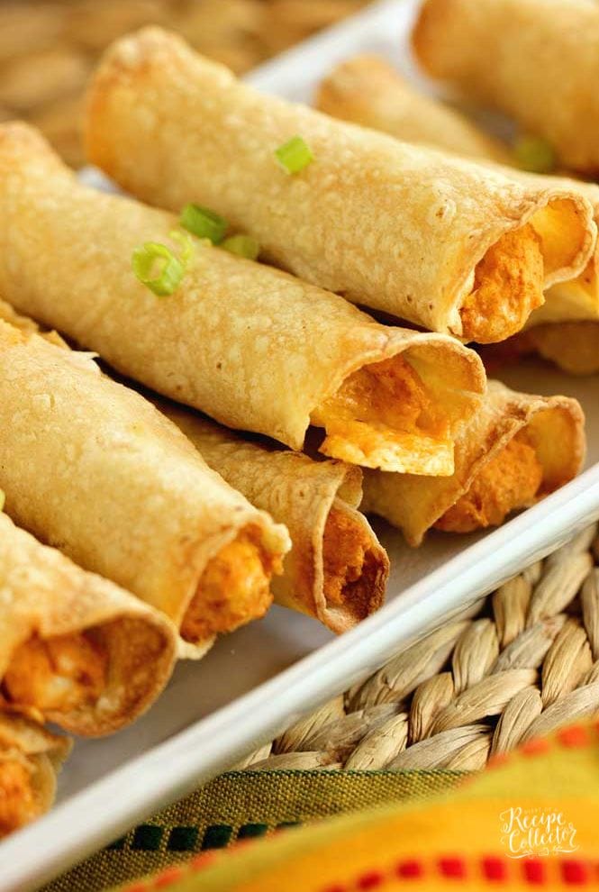 Easy Homemade Chicken Taco Taquitos make a fun snack or lunch idea! They are easy to make ahead and freeze! Perfect for busy school days!