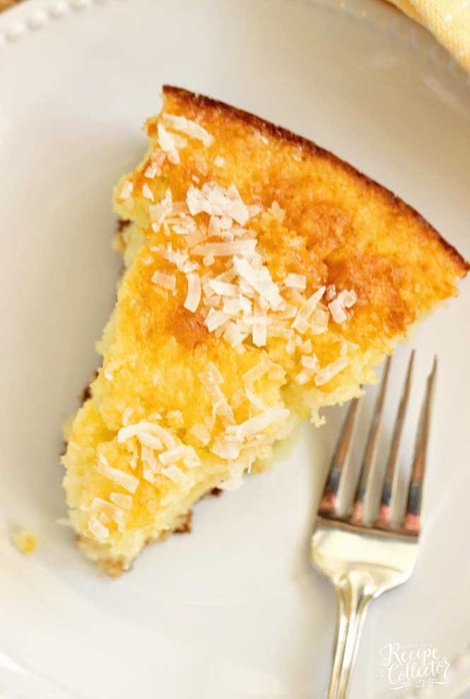 Easy Lemon Coconut Skillet Cake - All lemon lovers will delight in this easy recipe with an extra lemony flavor and soaked in a sweet lemon coconut glaze.