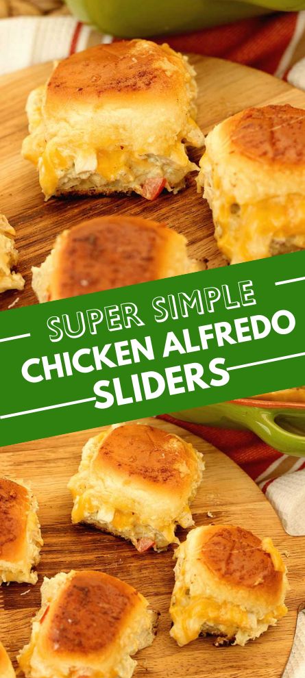 Easy Chicken Alfredo Sliders - Dinner cannot get much easier than these! Plus, they are so delicious and perfect for a weeknight, game day, or party!