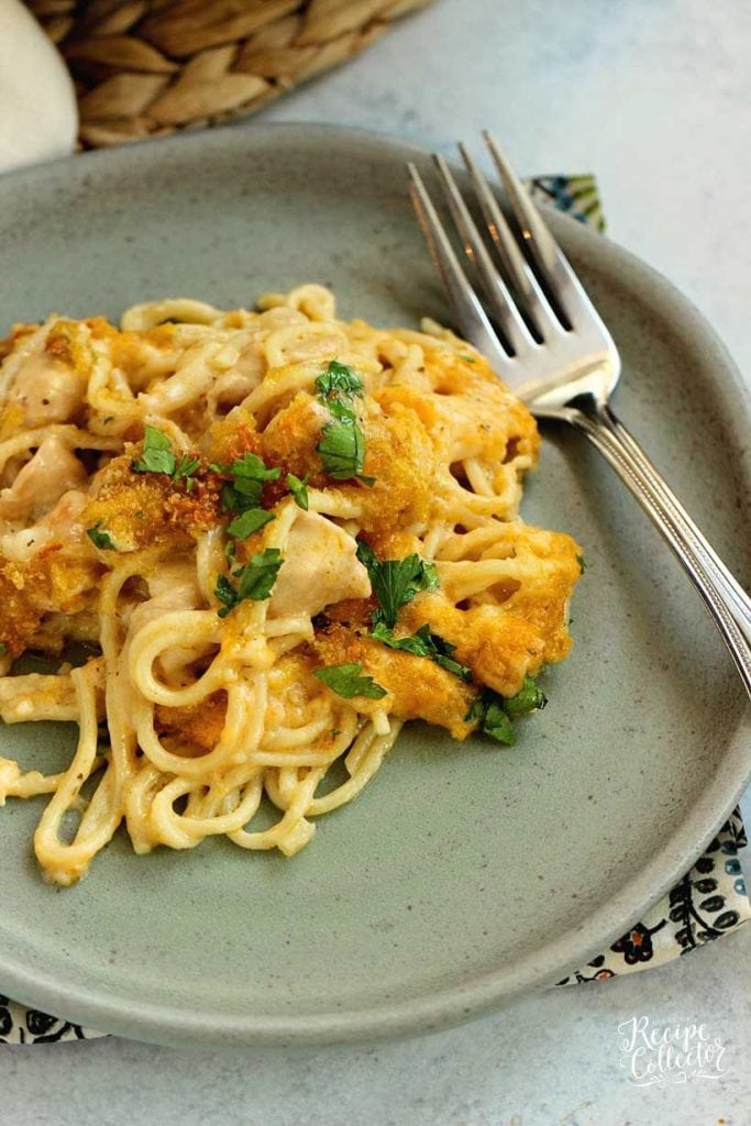 Easy Cheesy Chicken Spaghetti is simple enough for a weeknight and delicious enough for company! It goes great with a salad and bread!