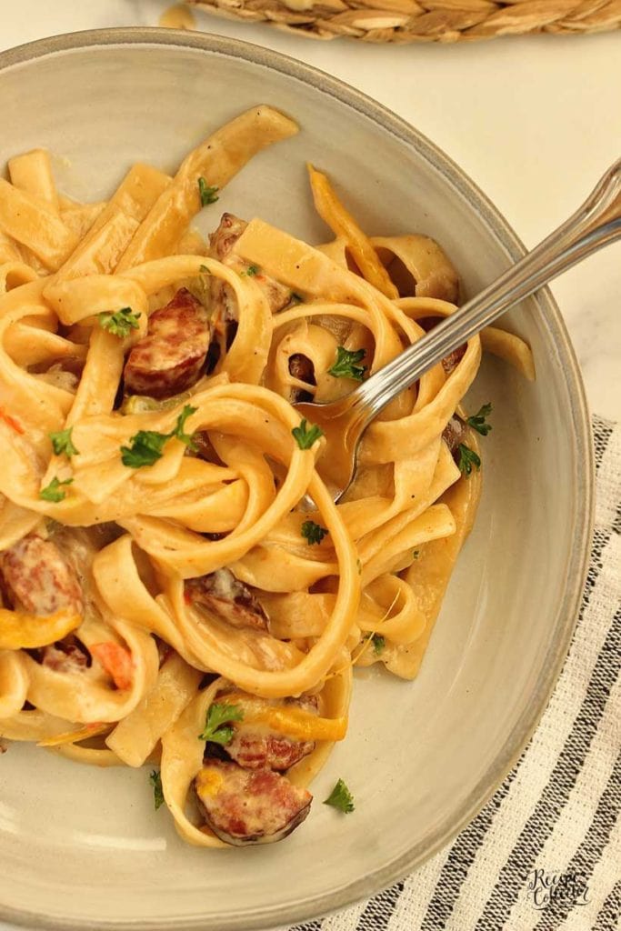 This One Pot Creamy Cajun Sausage Pasta is rich, flavor-packed, and ready fast. Smoky sausage and creamy parmesan sauce make it a weeknight favorite.